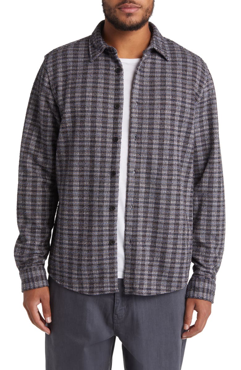 Wax London Trin Jacquard Check Button-Up Shirt, Main, color, 