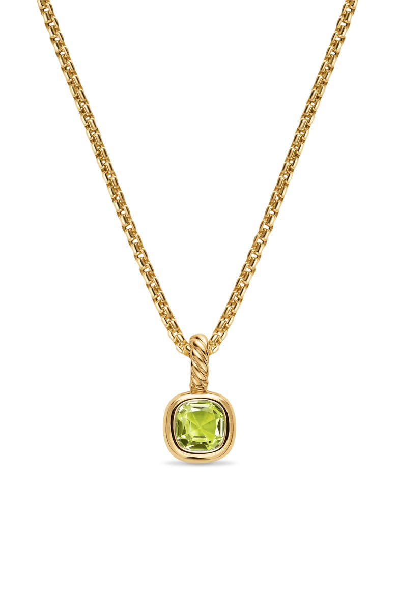 David Yurman Mini Cushion Cut Enhancer, Alternate, color, Peridot