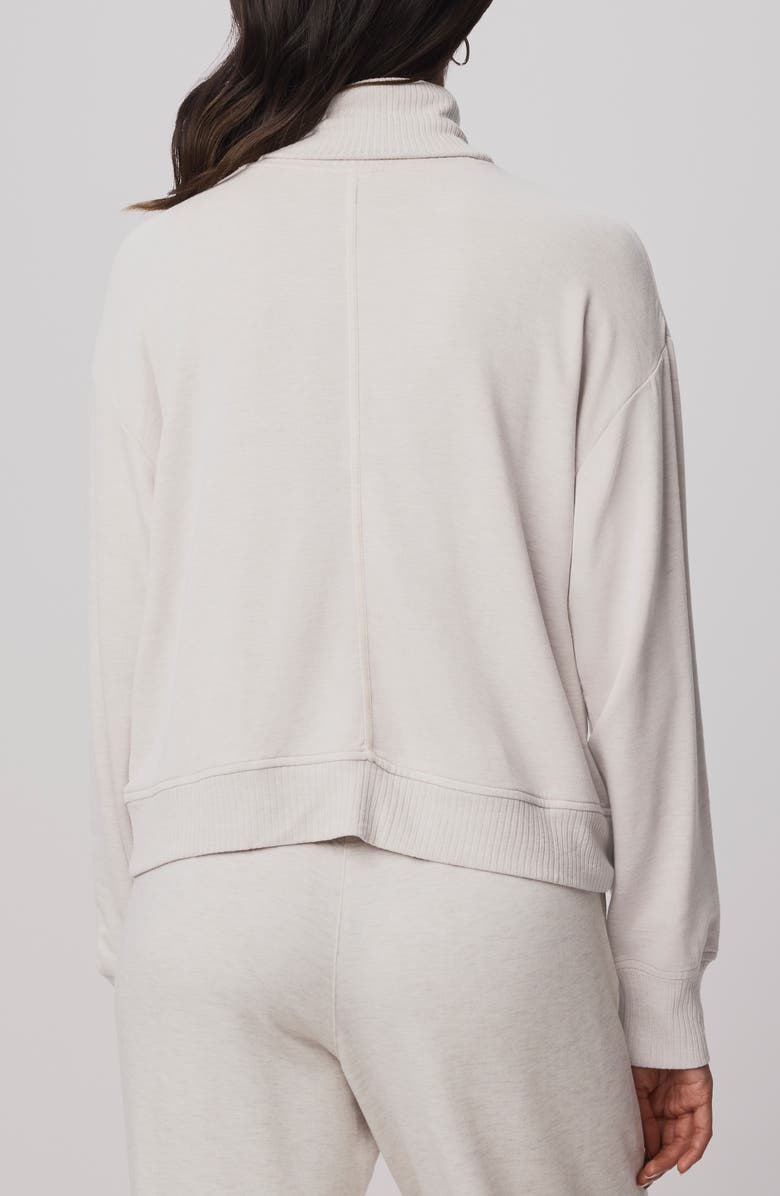 Splendid Supersoft Trim Turtleneck Sweater, Alternate, color, Pale Oak Heather White