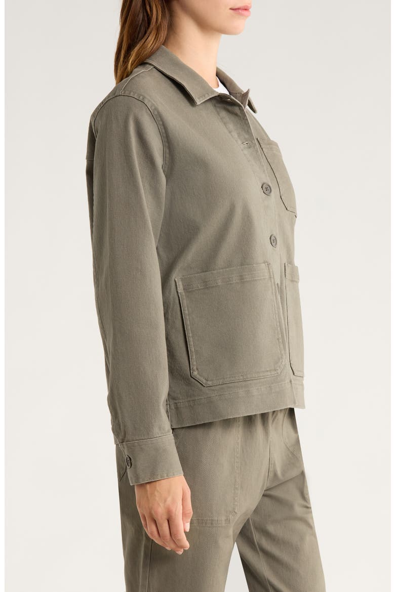 Folly Stretch Cotton Twill Chore Coat, Alternate, color, SMOKEY OLIVE