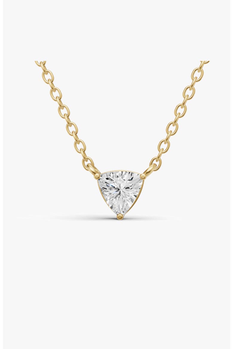 14K Gold 1 ct Lab Grown Trillion Shape Diamond Pendant, Main, color, Yellow Gold