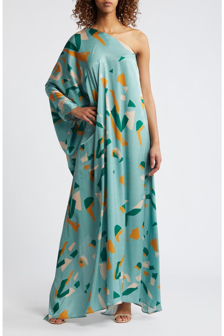 Satu One-Shoulder Dress, Main, color, GREEN