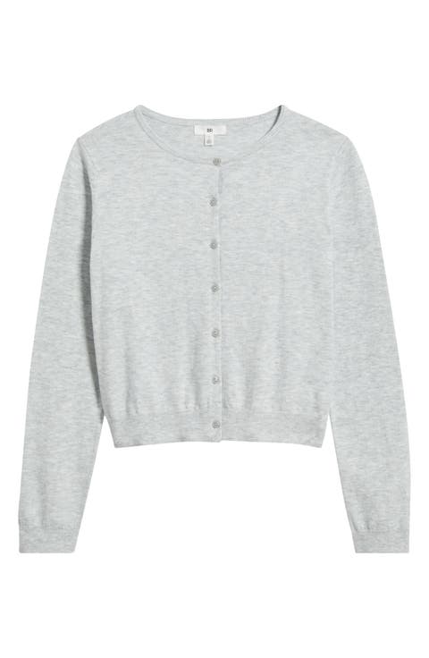 Crewneck Cotton Blend Cardigan