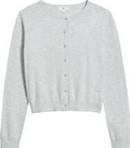 BP. Crewneck Cotton Blend Cardigan