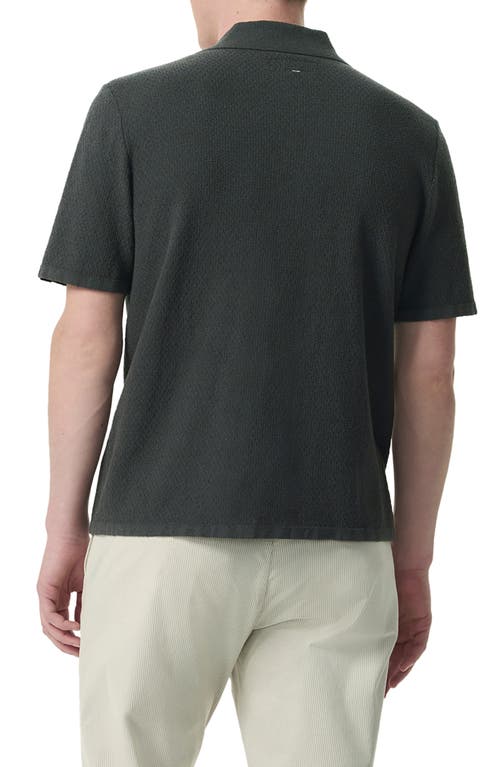 Rag & Bone Men's Zigzag Zuma Toweling Camp Shirt In Dark Grey