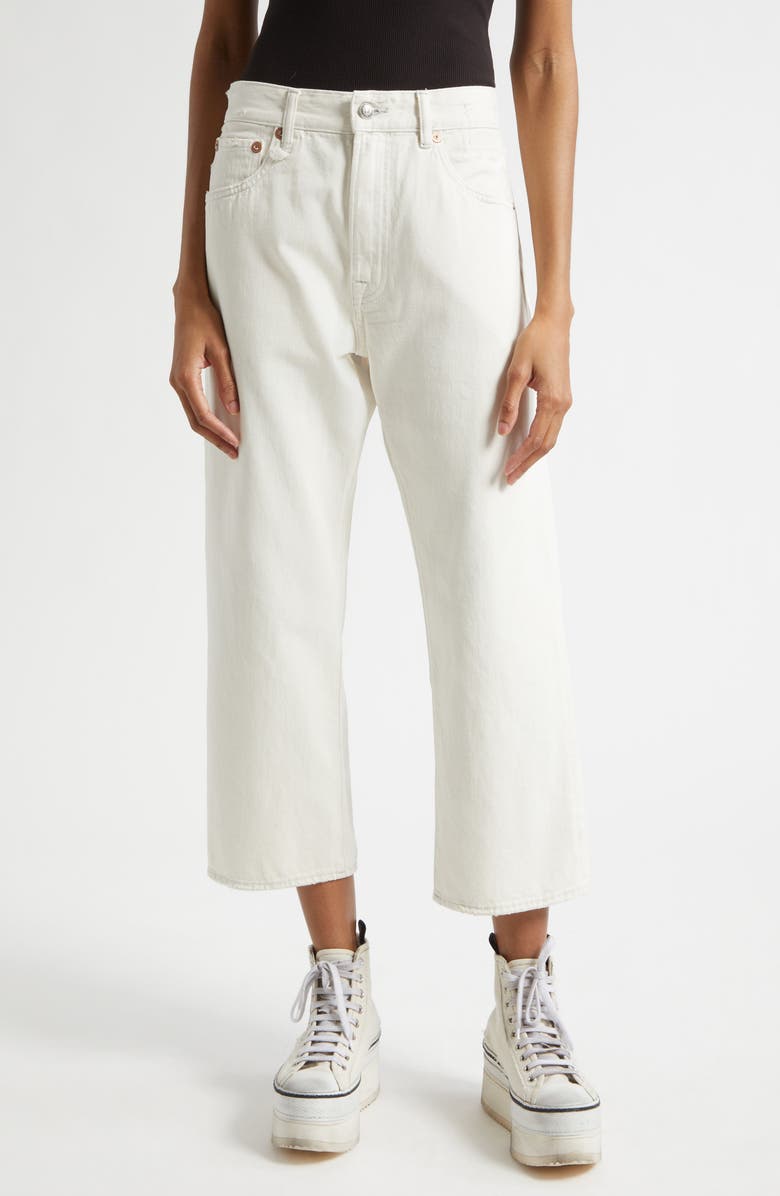 R13 X-BF Crossover Wide Leg Jeans, Main, color, Holden White Selvedge