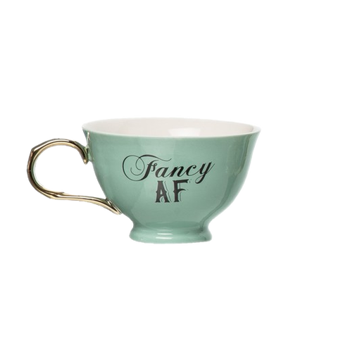 5.12" Multicolor Fancy AF Oversized Teacup Ceramic Green 8.45 oz
