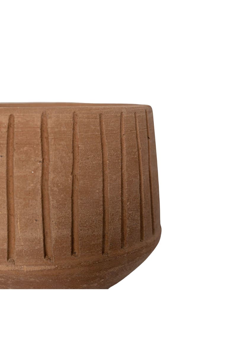 Routed Stripe Terracotta Planter, Alternate, color, Orange