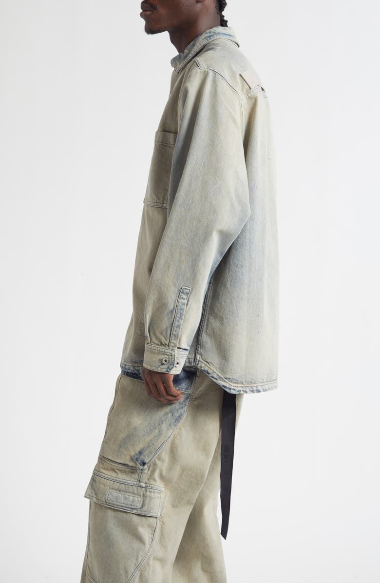 Rick Owens DRKSHDW Jumbo Denim Outershirt, Alternate, color, Mineral Pearl