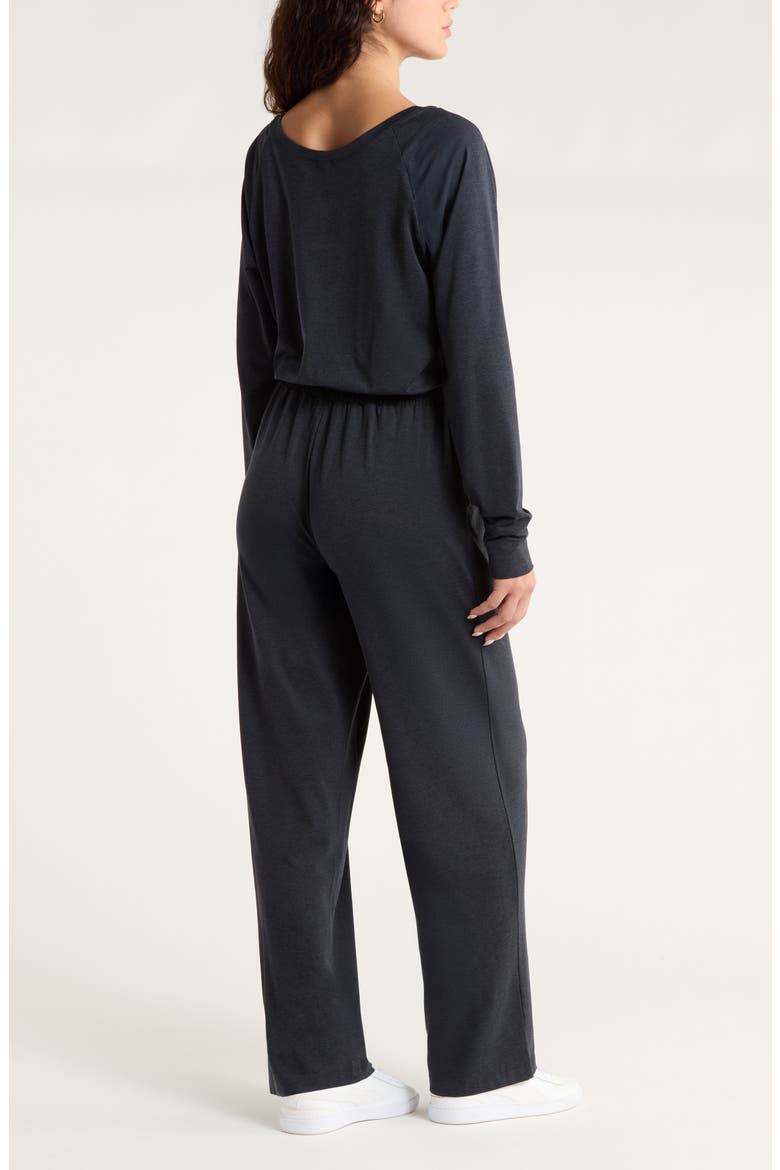 Restore Soft Cozy Long Sleeve Jumpsuit, Alternate, color, BLACK