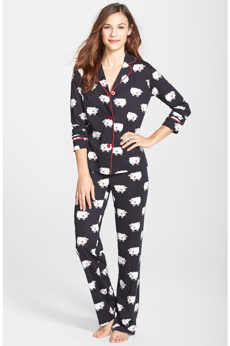 Print Pajamas, Main, color, BLACK/ SHEEP