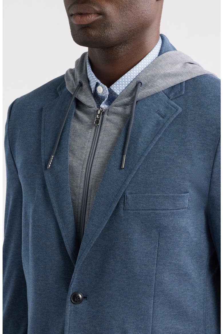 XC Flex Pinnacle Hooded Knit Sport Coat, Alternate, color, NAVY BIRDSEYE