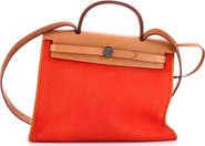 Pre-Owned Hermes Herbag Zip Leather and Toile 31