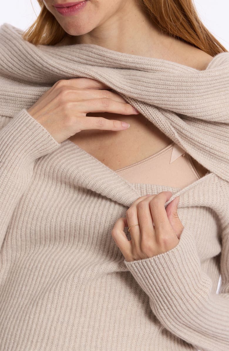 Cache Coeur Kim maternity and nursing top, Alternate, color, Beige