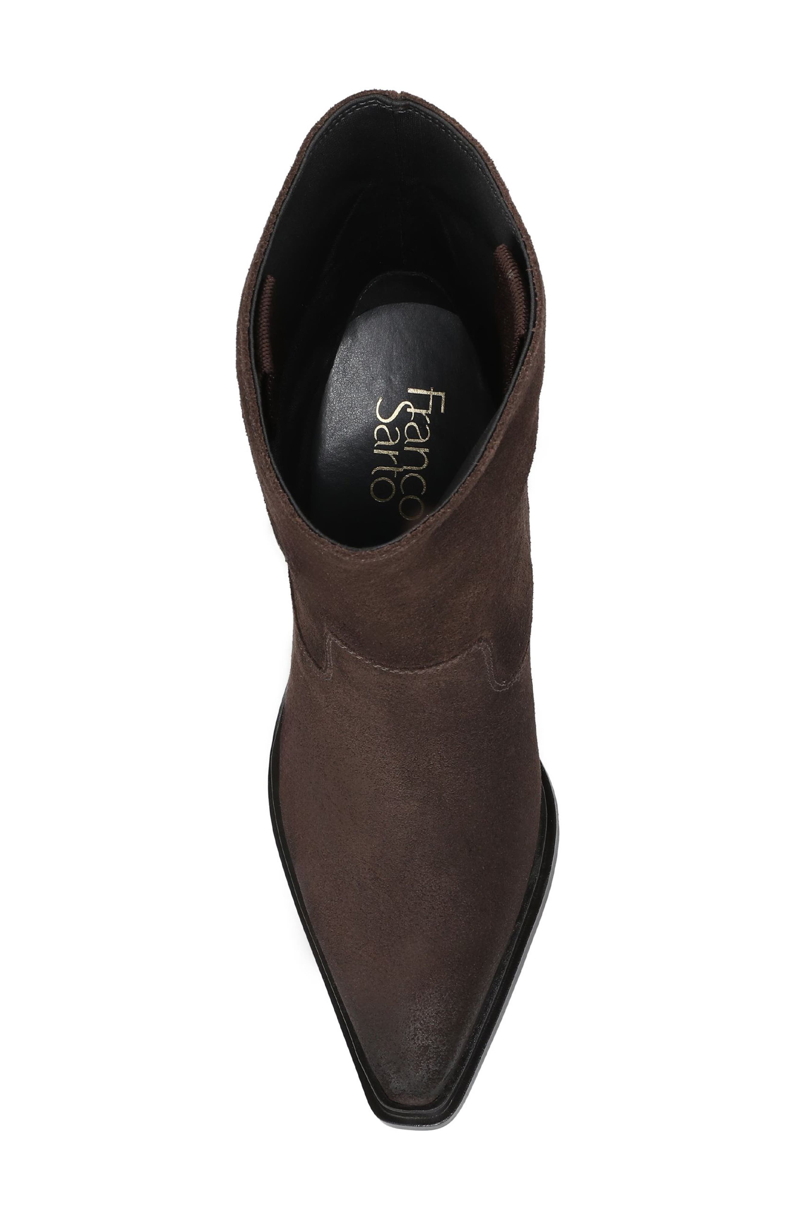 Franco Sarto Laken Block Heel Bootie, Alternate, color, Dark Brown Leather