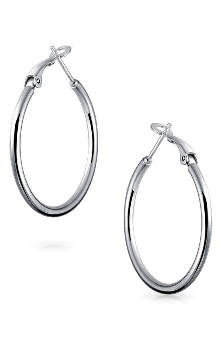 BLING JEWELRY Round Tube Hoop Earrings, Alternate, color, 