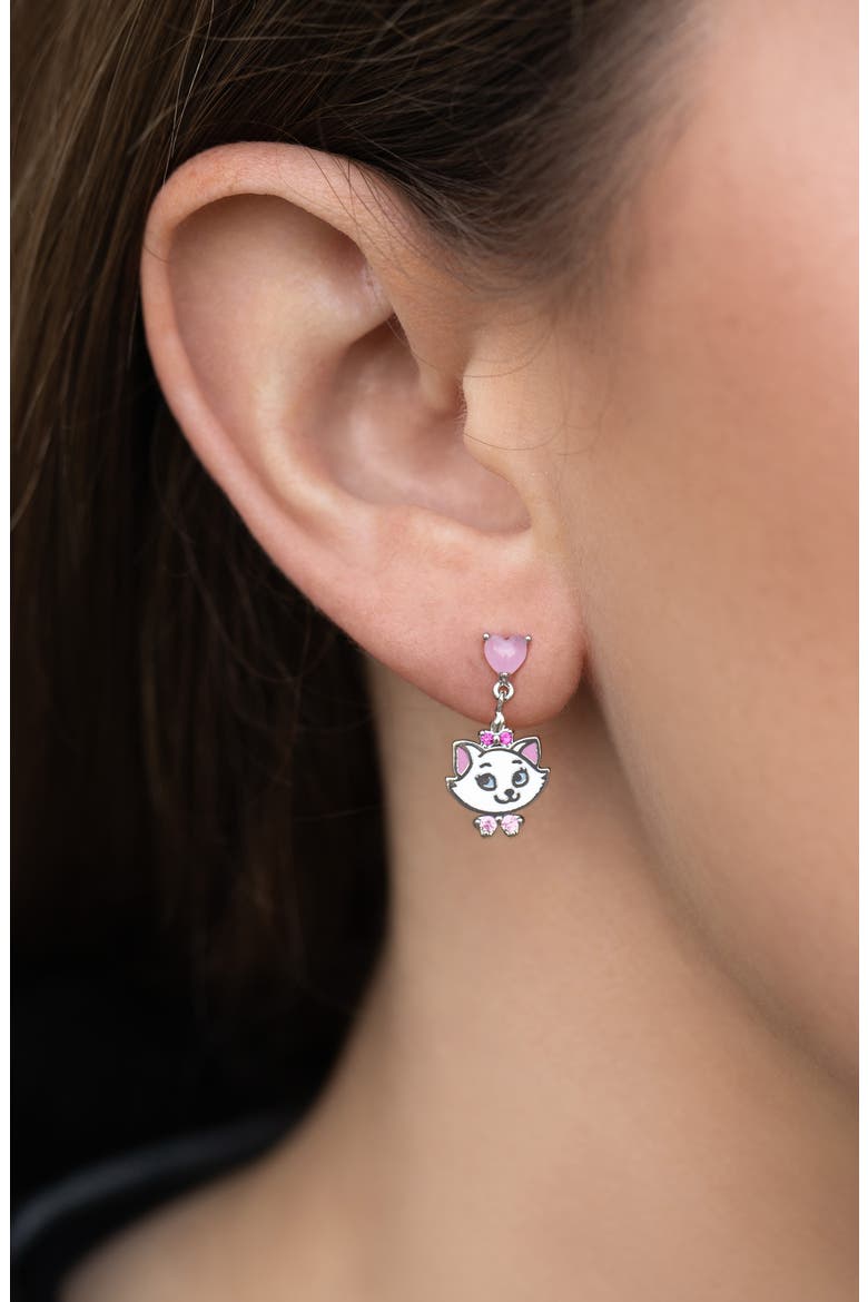 Disney Aristocats Marie Dangle Earrings, Alternate, color, SILVER