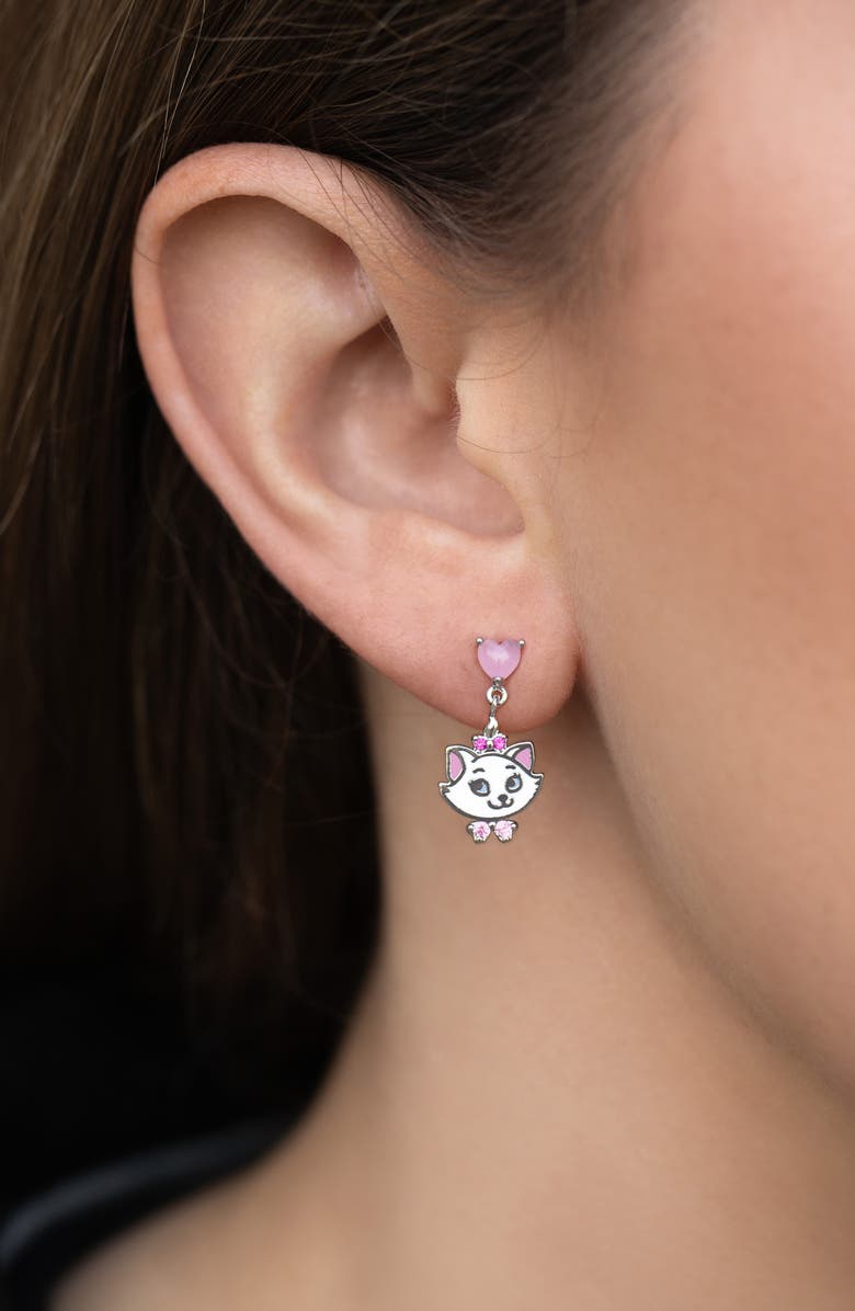 Girls Crew Disney Aristocats Marie Dangle Earrings, Alternate, color, Silver