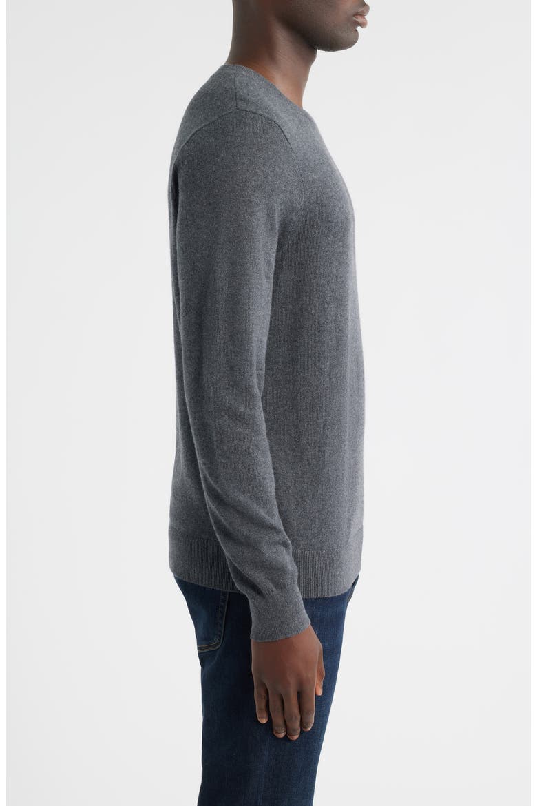 Crewneck Cotton & Cashmere Sweater, Alternate, color, GREY EMBERS HEATHER
