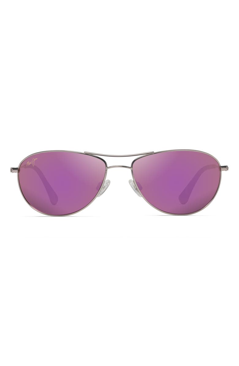 Maui Jim Baby Beach 56mm Mirrored PolarizedPlus2<sup>®</sup> Aviator Sunglasses, Main, color, Rose Gold/ Maui Sunrise