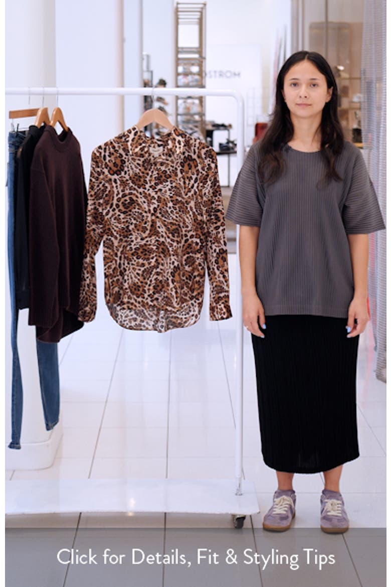 Tyler Leopard Print Silk Button-Up Shirt video
