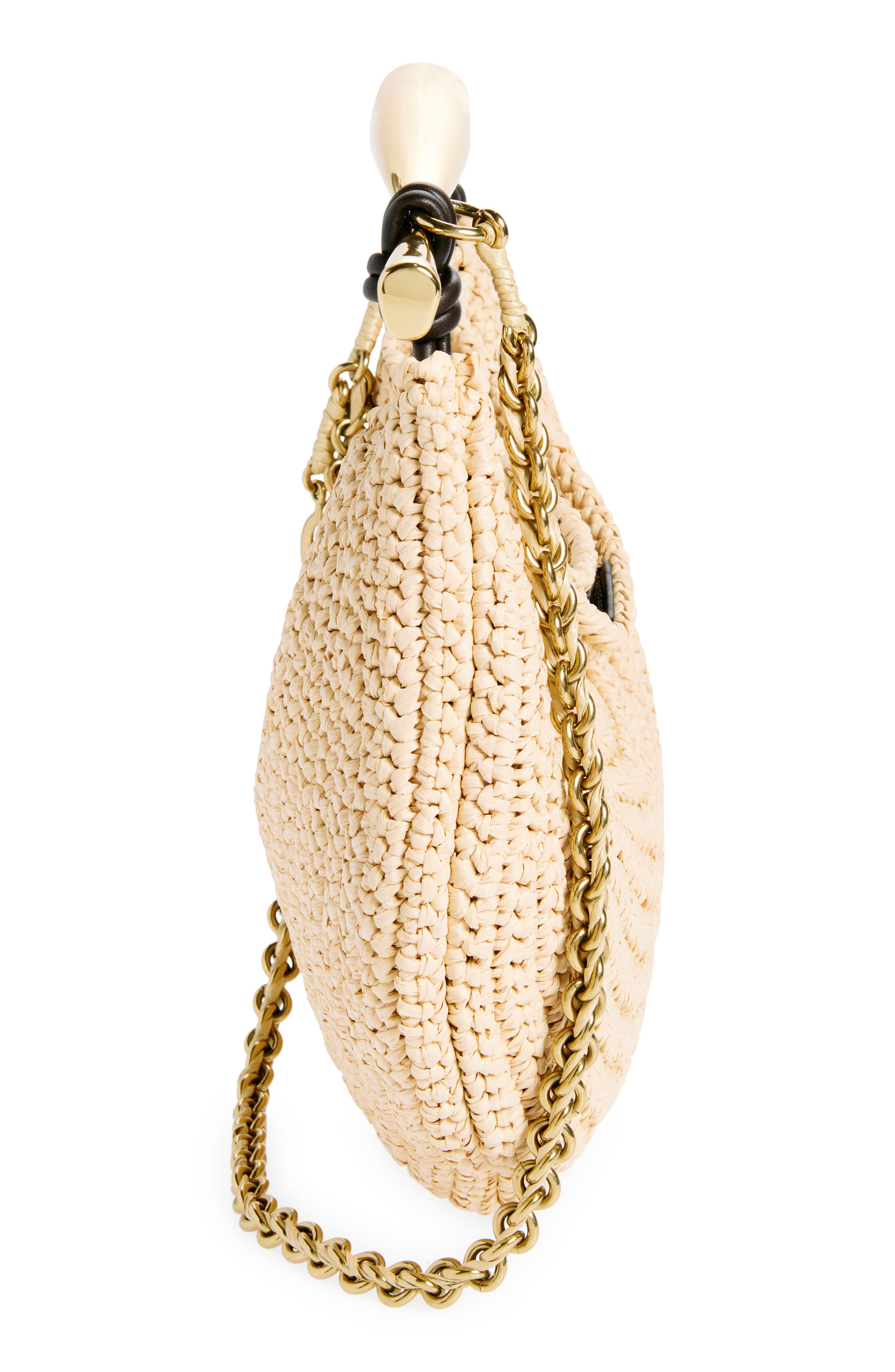 Bottega Veneta Small Sardine Crochet Raffia Top Handle Bag, Alternate, color, 