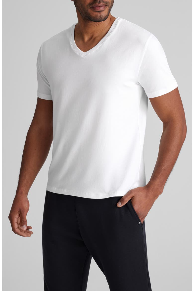 3-Pack Second Skin Modern Fit Stretch Modal V-Neck Undershirts, Alternate, color, WHITE