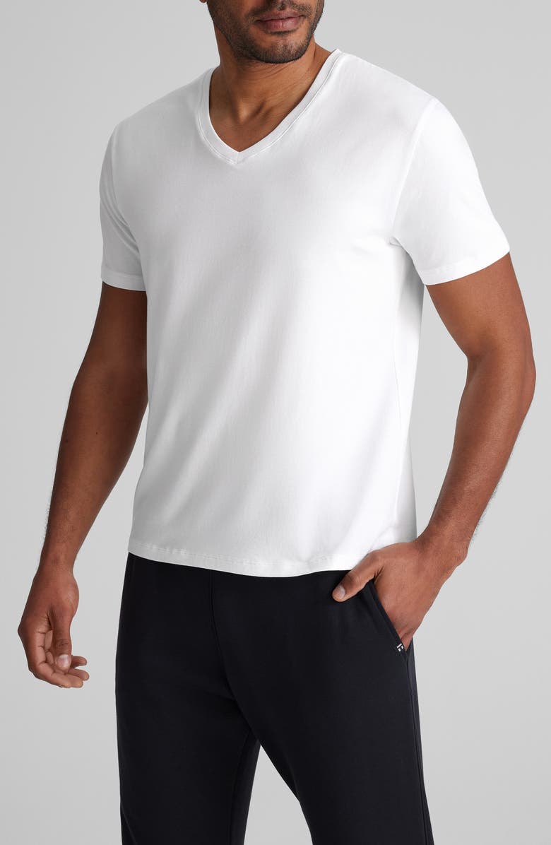 Tommy John 3-Pack Second Skin Modern Fit Stretch Modal V-Neck Undershirts, Alternate, color, White