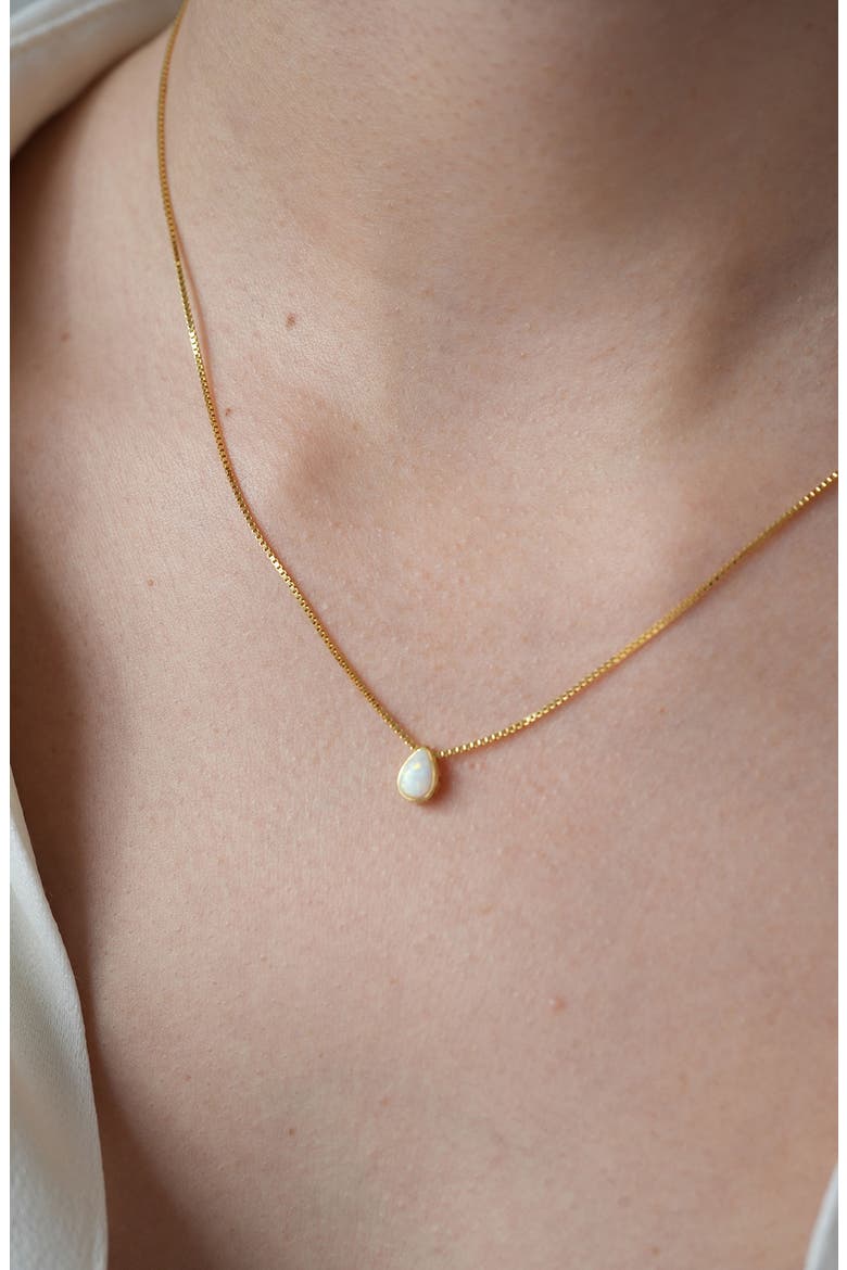 Opal Teardrop Pendant Necklace, Alternate, color, GOLD