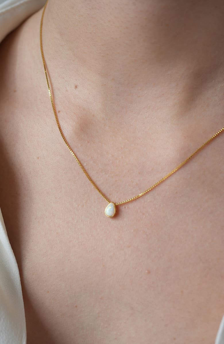 Argento Vivo Sterling Silver Opal Teardrop Pendant Necklace, Alternate, color, Gold