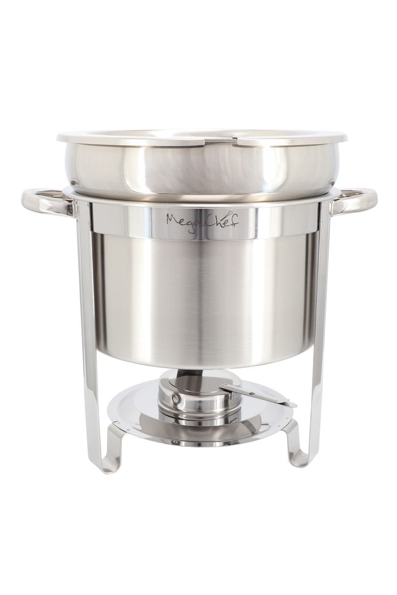 11.6 Quart Round Stainless Steel Soup Chafing Dish, Main, color, Silver