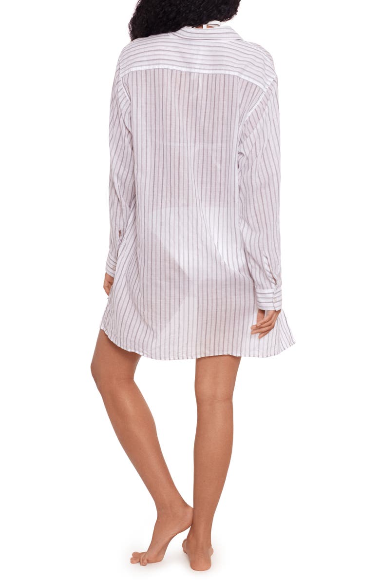 Polo Ralph Lauren Stripe Long Sleeve Cotton Cover-Up Shirtdress, Alternate, color, 