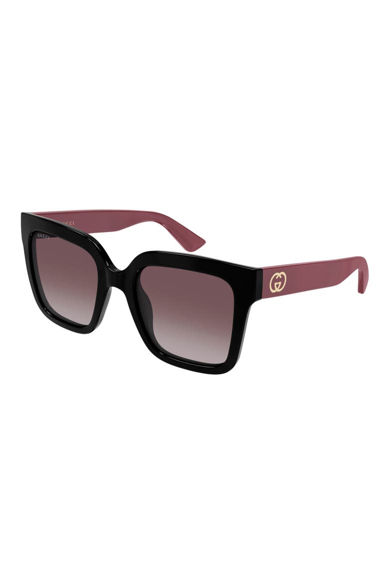 GG2190S 53mm Gradient Square Sunglasses, Alternate, color, BLACK/ MULTI