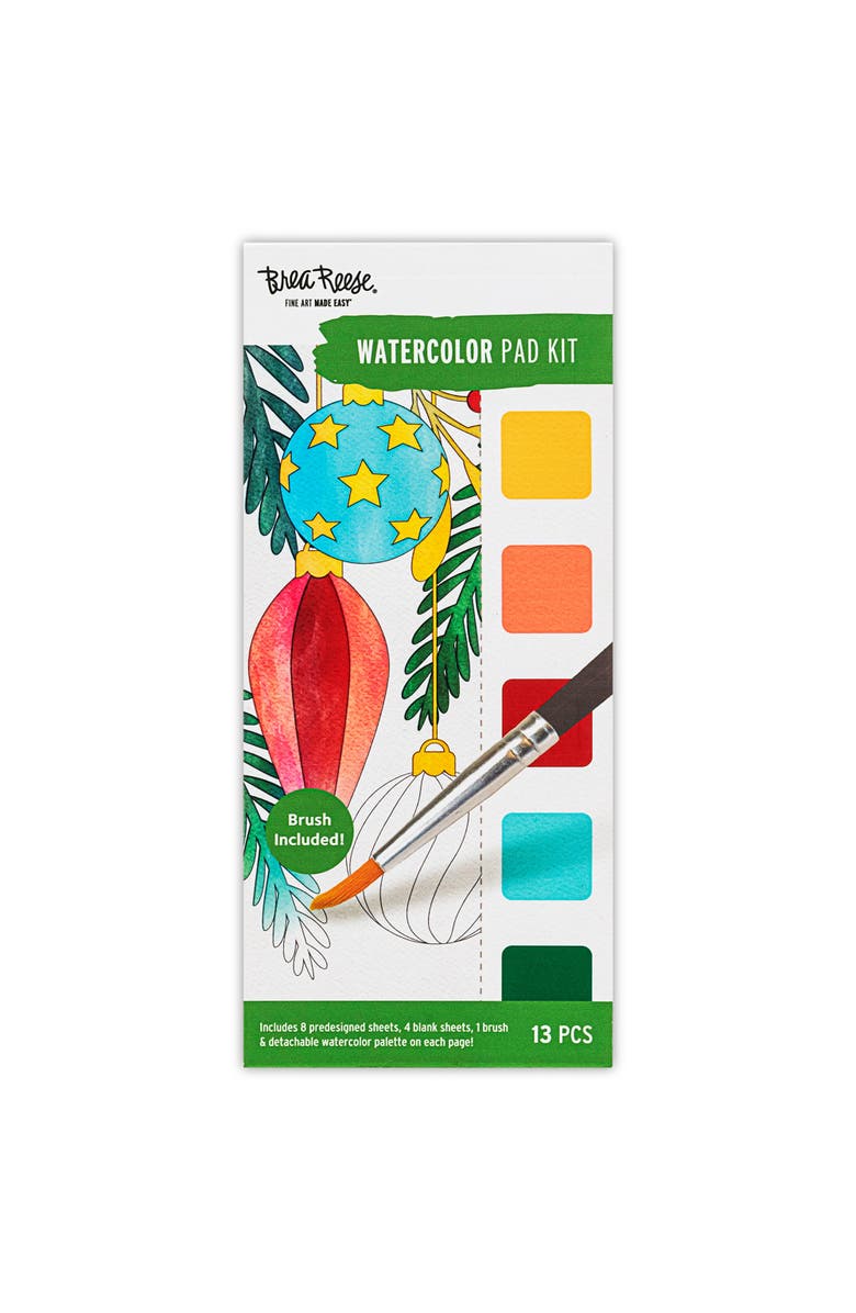 Brea Reese Watercolor Bookmark Pad Holiday Cheer, Main, color, Multicolored