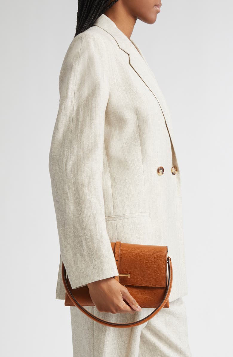 Tod's Mini T Timeless Leather Shoulder Bag, Alternate, color, Kenia Scuro