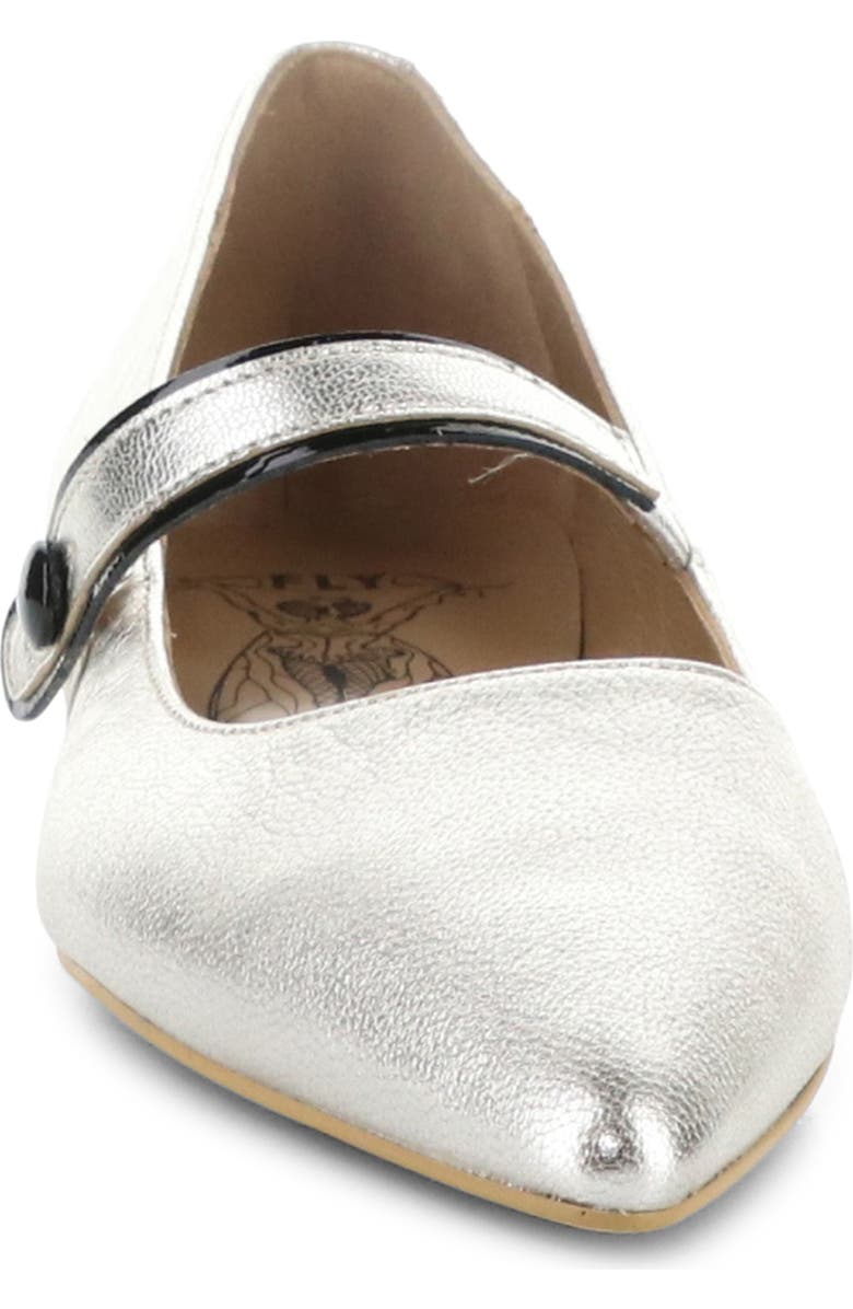 Fly London Suln Pointed Toe Flat, Alternate, color, Silver