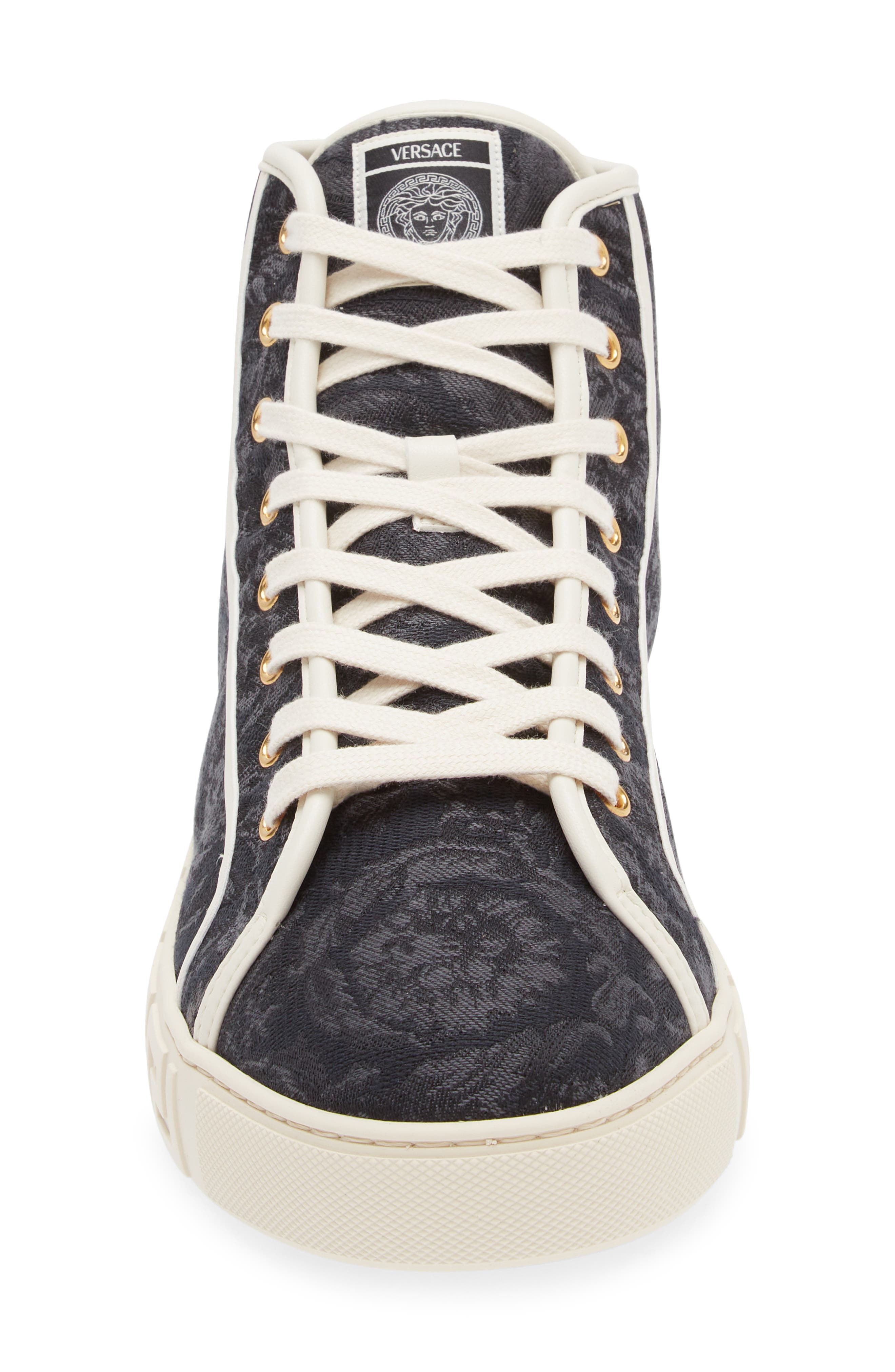 Versace Barocco Greca High Top Sneaker, Alternate, color, 