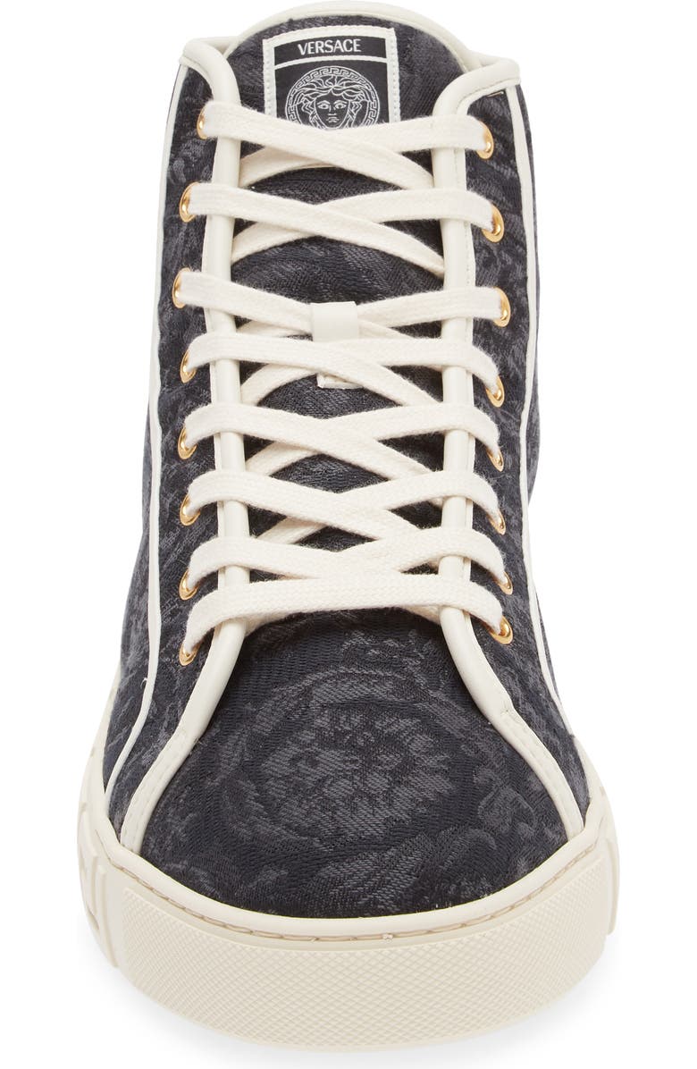 Versace Barocco Greca High Top Sneaker, Alternate, color,