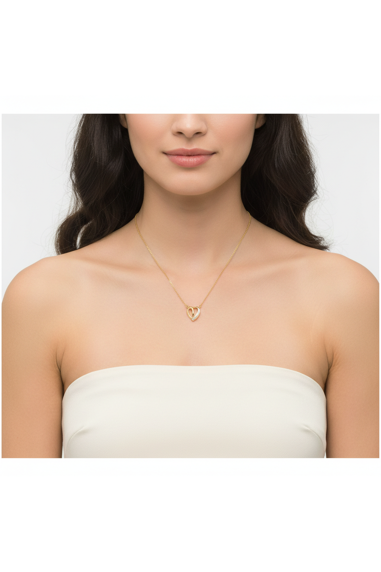 Mirella Love Diamond Necklace in 14K Gold, Alternate, color, 14K Yellow Gold
