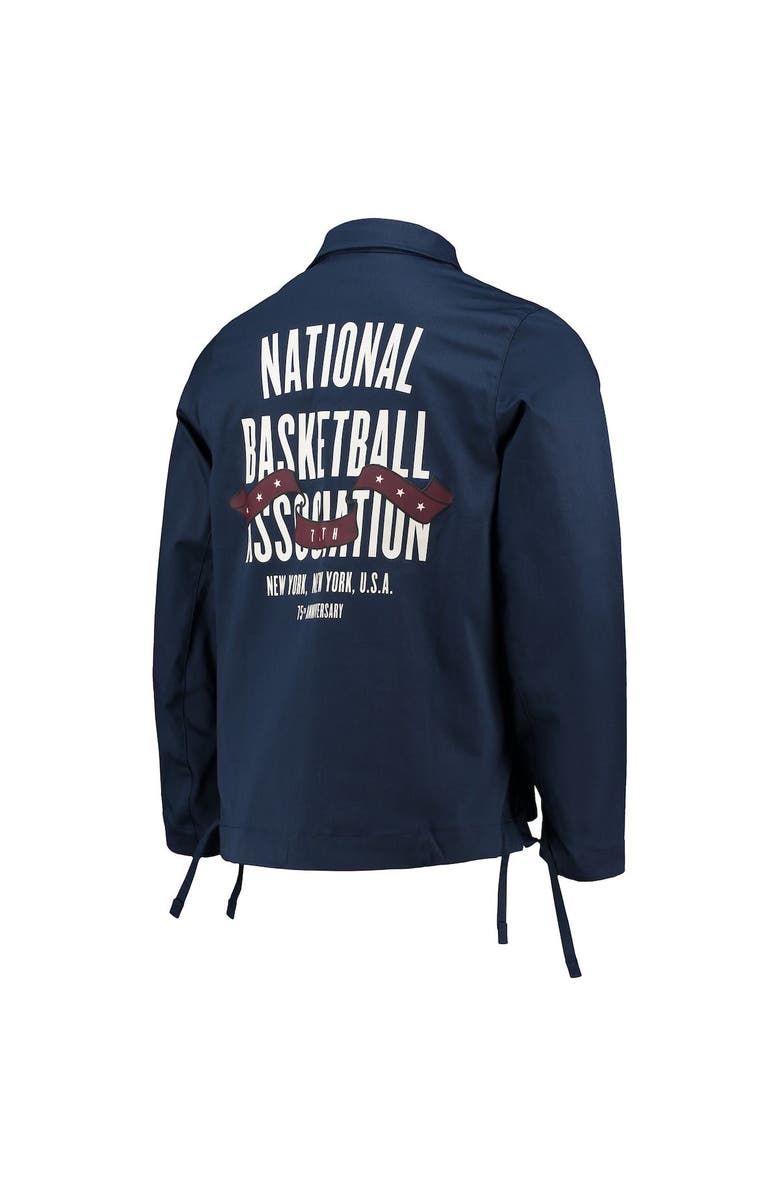 Nike Men's Nike Navy NBA 75th Anniversary Coaches Courtside Full-Snap Jacket, Alternate, color, 