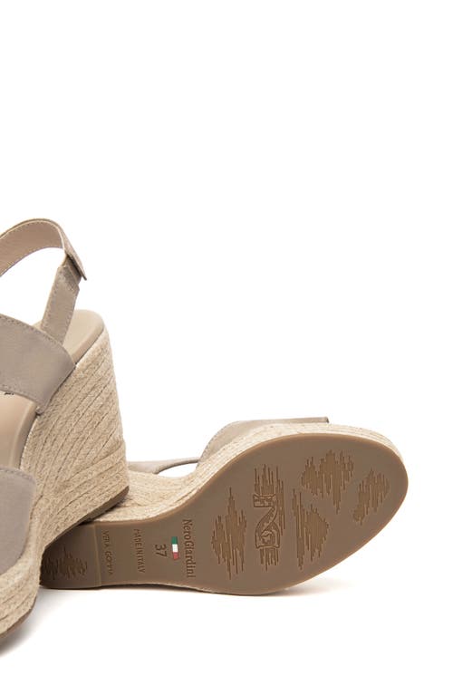 Nerogiardini Slingback Espadrille Platform Wedge Sandal In Brown