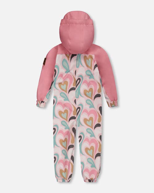 Deux Par Deux Little Kids Unisex Printed Mid-season One-piece Outerwear Light Pink With Hearts In Light Pink With Hearts