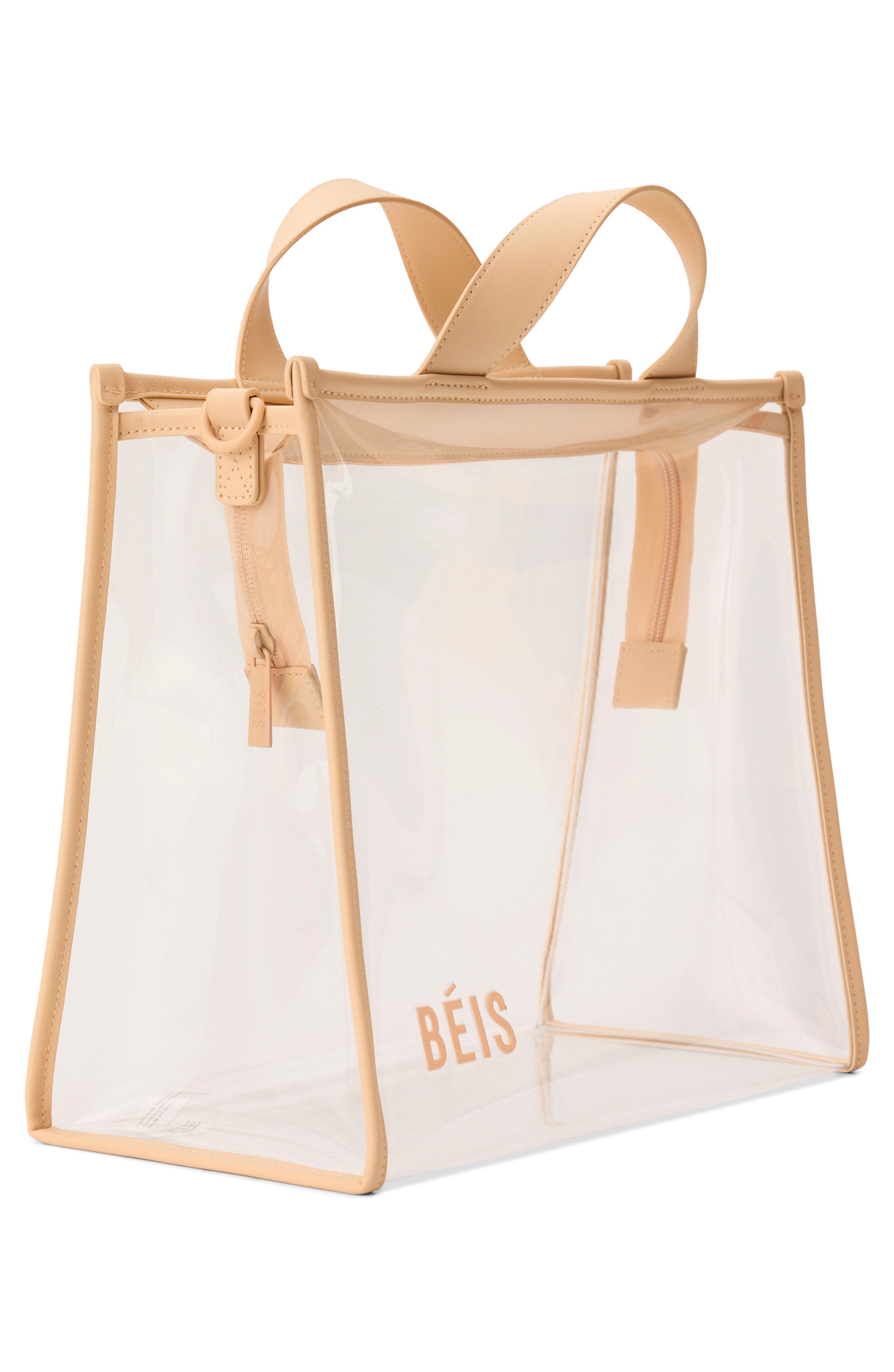 Béis The Clear Stadium Tote, Alternate, color, Beige