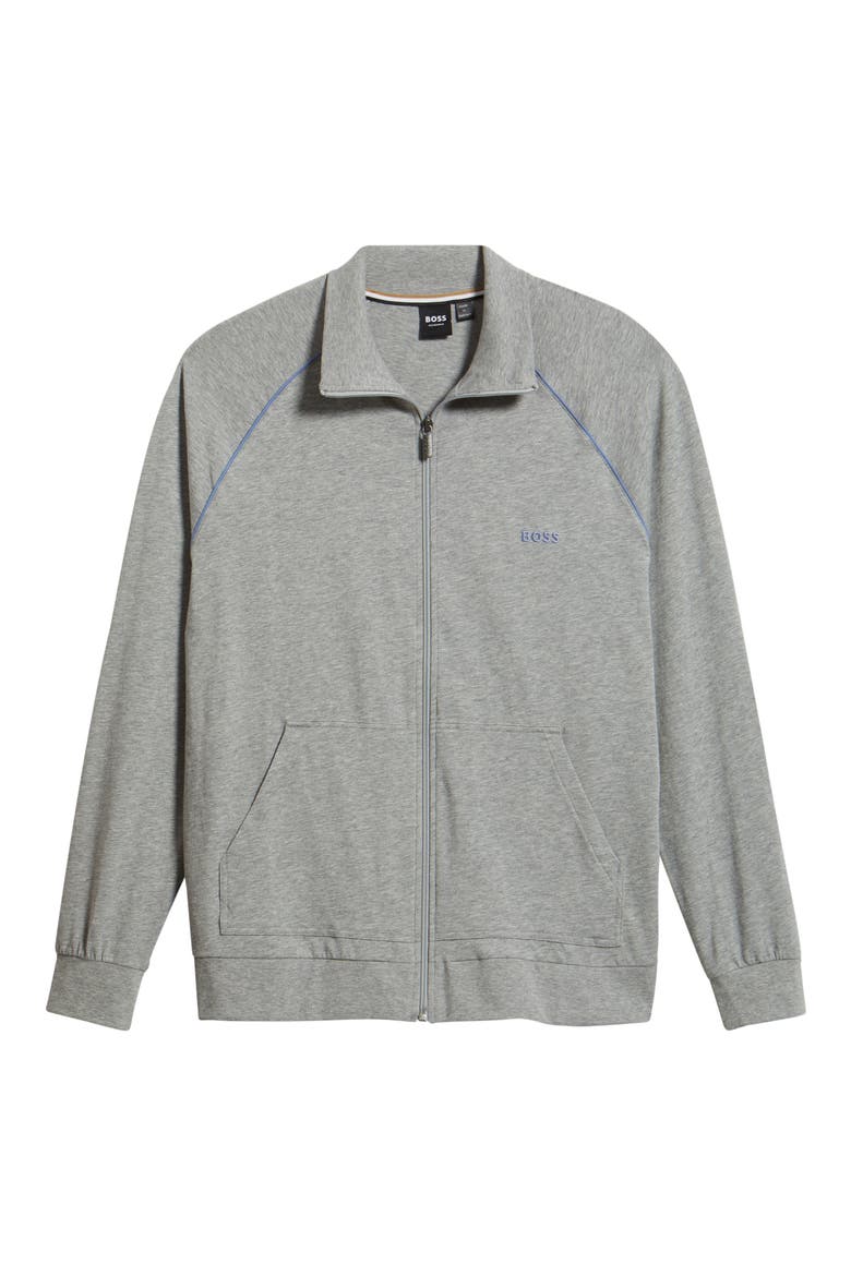 Mix Match Stretch Cotton Zip Jacket, Alternate, color, MEDIUM GREY