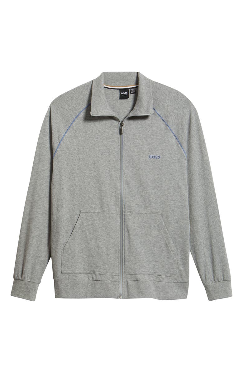 BOSS Mix Match Stretch Cotton Zip Jacket, Alternate, color, Medium Grey