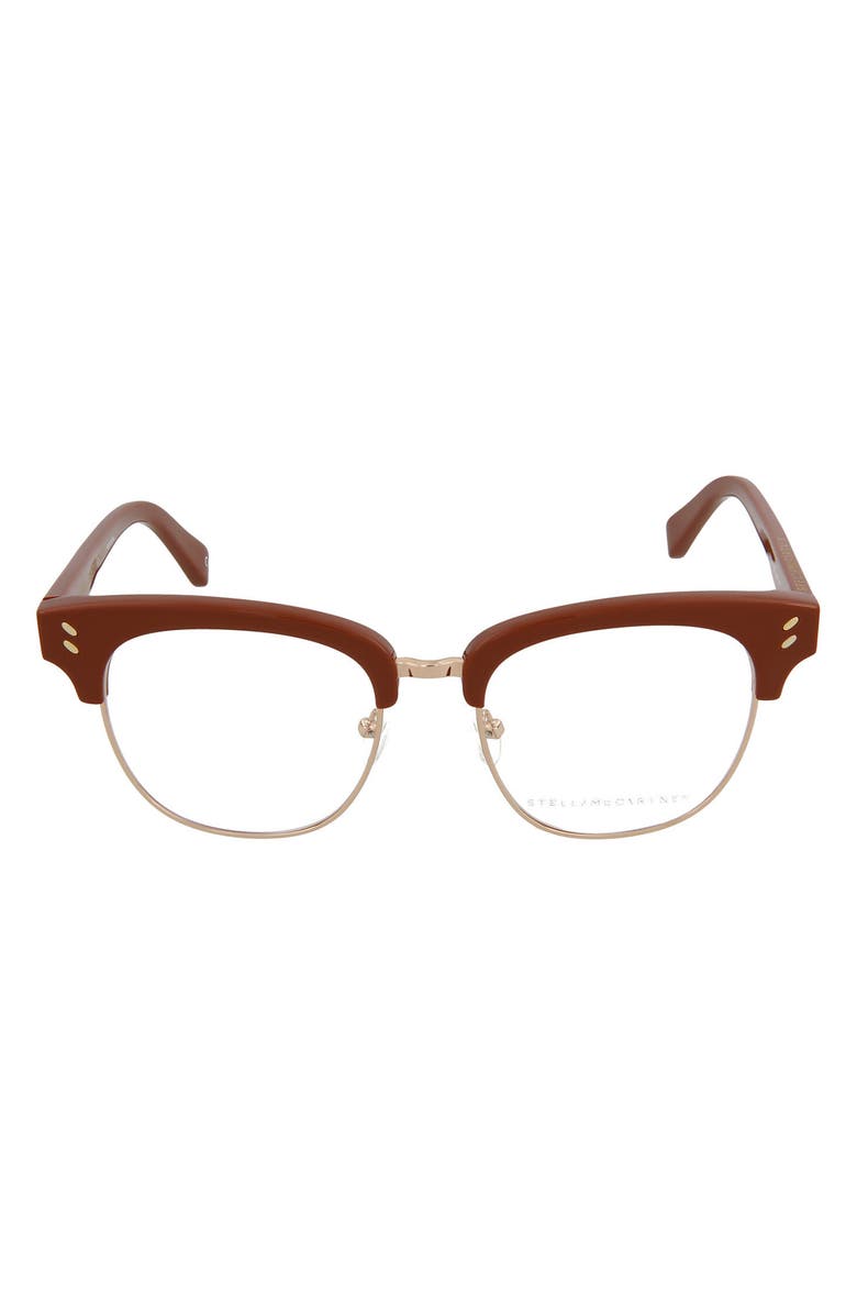 Stella McCartney 49mm Square/Rectangle Optical Frames, Main, color,