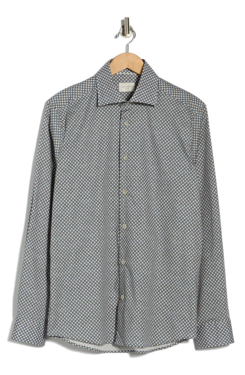 Jack Victor Rosemount Print Button-Up Shirt, Alternate, color, Blue