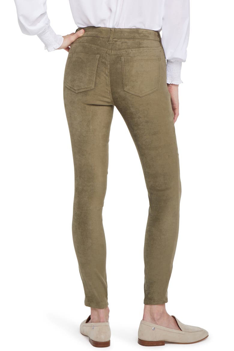Ami Faux Suede Ankle Skinny Pants, Alternate, color, MOSS