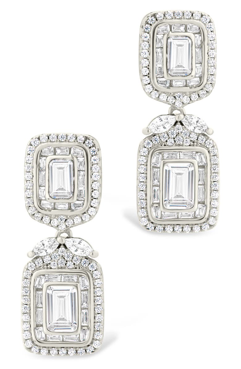 Sterling Forever Trina Cubic Zirconia Drop Earrings, Alternate, color, 