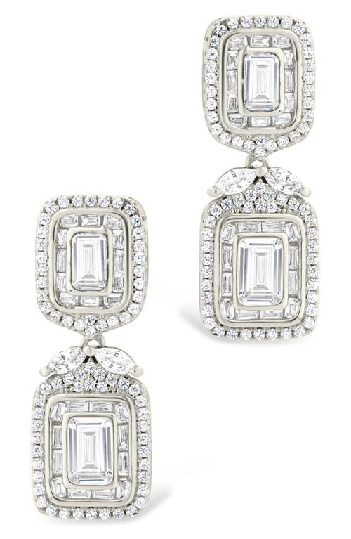 Sterling Forever Trina Cubic Zirconia Drop Earrings In Silver